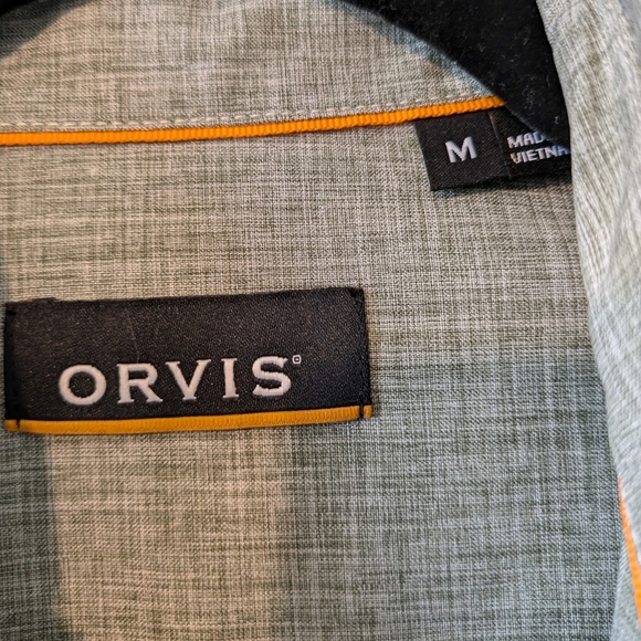 Orvis Gray Textured Print Button Down Size M - Picture 6 of 7